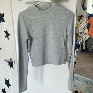Grey cropped turtleneck